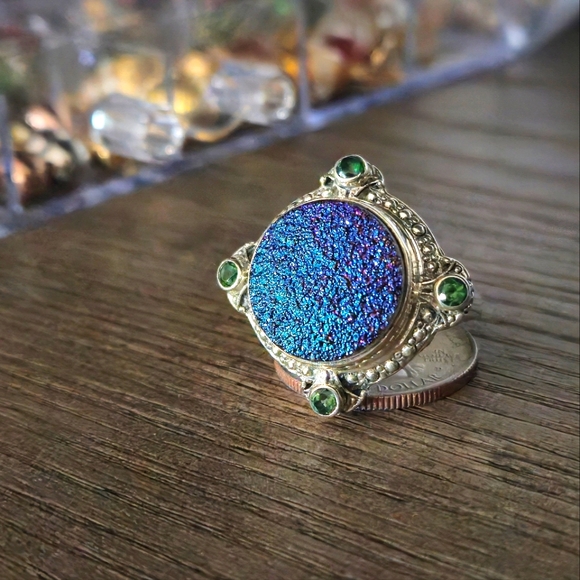 Nicky Butler RAJ LIMITED EDITION Druzy Quartz NB 925 Sterling Silver Ring Size 9 - Picture 7 of 16